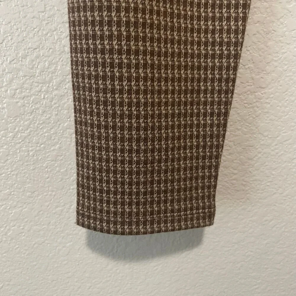 Reformation Top Womens‎ XL Brown Ladue Knit Check Cropped Preppy Quiet Luxury